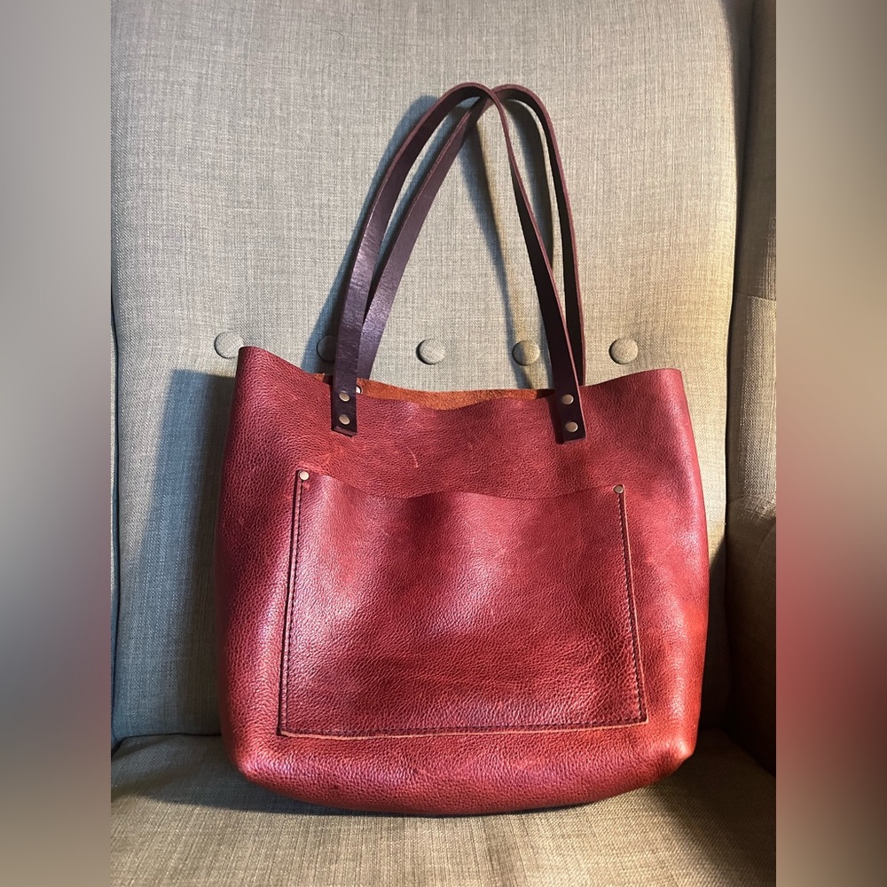 Portland Leather Goods Medium Leather Tote Nutmeg